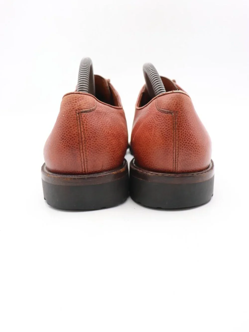 Salvatore Ferragamo Studio Men's 9 D Brown Pebbled Leather Oxford Lace-Up Shoes